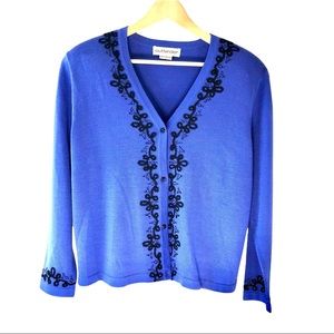 Outlander Vintage Women’s Cardigan Sweater Royal Blue  Large